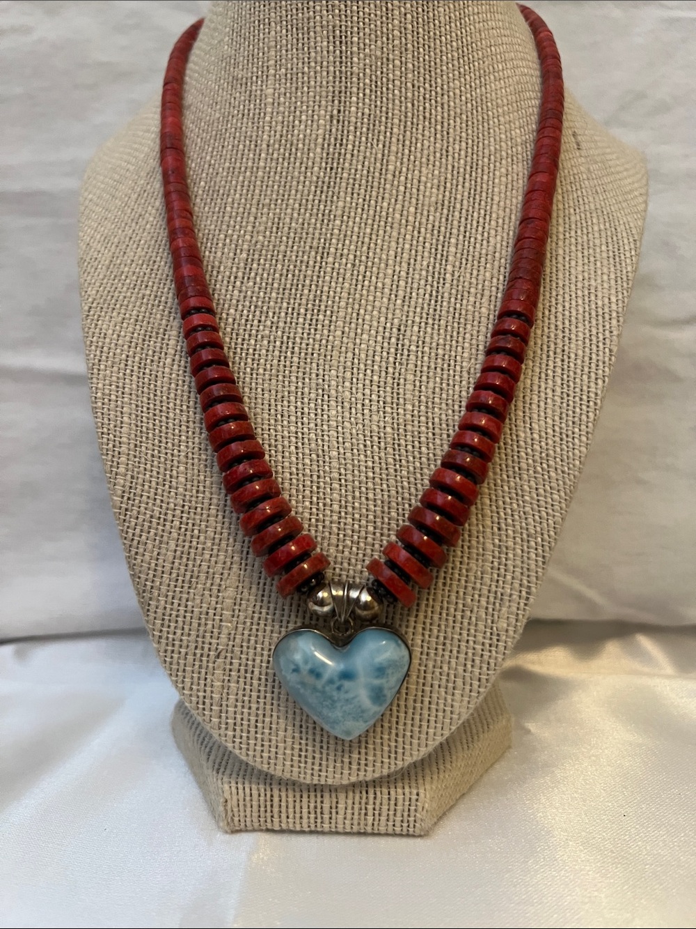 Coral and Larimer Necklace